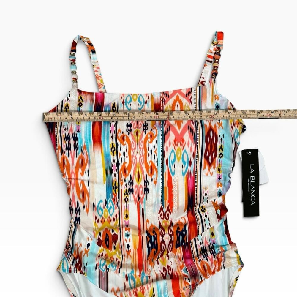 La Blanca Desert Dream One Piece Swimsuit Multicolor Ruched Size 12 NWT - Picture 7 of 8